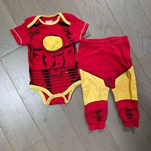 Iron man onesie set with pants 6-9months